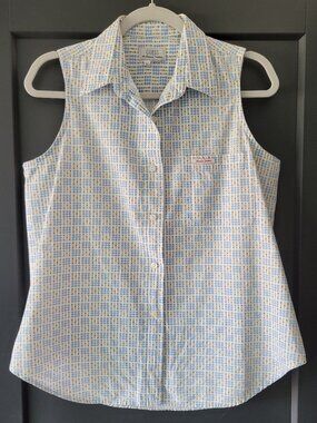 Vintage Y2K Guess sleeveless button-up shirts  Size L Made in Los Angeles